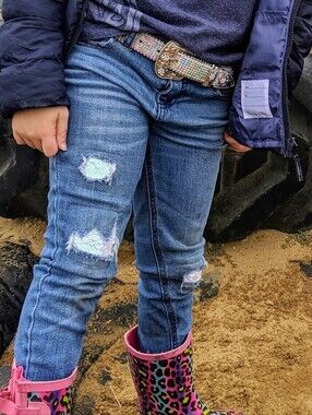 LG Multicolor Rhinestone Western-Style Girl's Belt